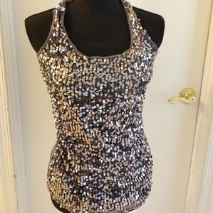 Imaginary Voyage sequin Tank Top
